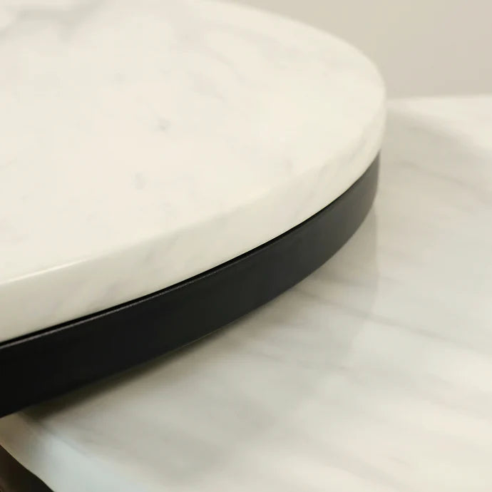 Nesting Coffee Tables – Chrome Gold & Faux Marble