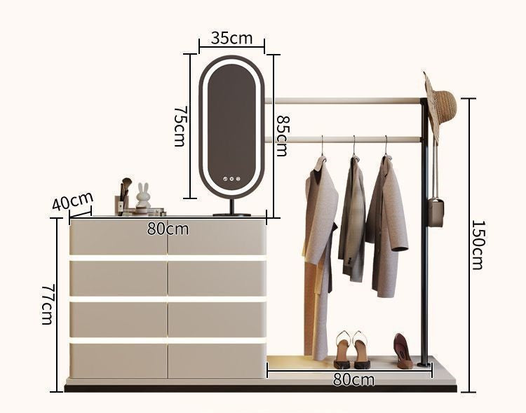 Modern Multi-Functional Dressing Table Chest Drawers, Clothes Hanger and Mirror-GCC Home Center
