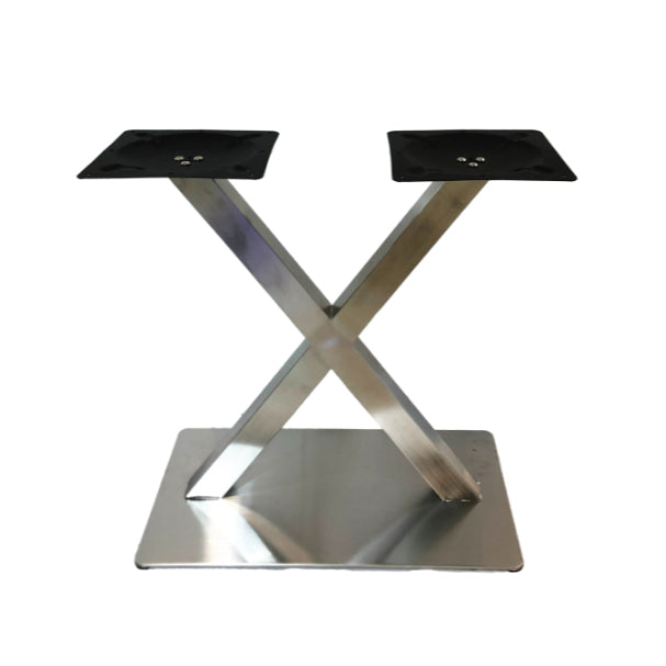 Double Column Restaurant Dining Table Base with a square stainless steel column