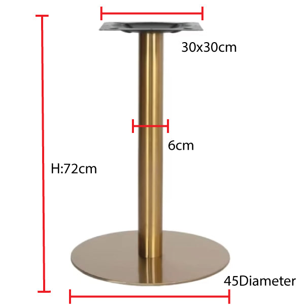 Round SS Gold Plated Table Base
