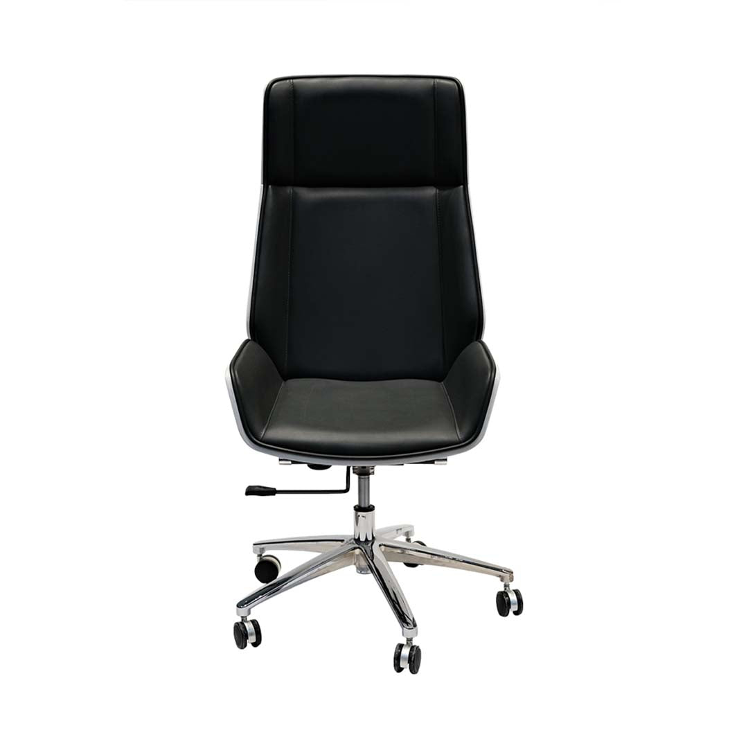 Luxury PU leather High Back Office Chair With Height Adjustable and Swivel Wheels-GCC Home Center