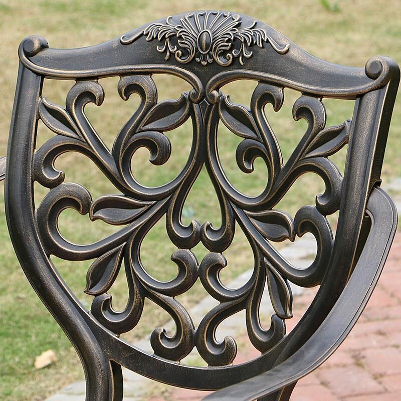 Outdoor Cast Aluminum Multi-functional Barbecue Table & Chair Five-Piece Set