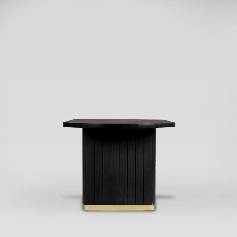 Black Ribbed Mango Wood Coffee Table