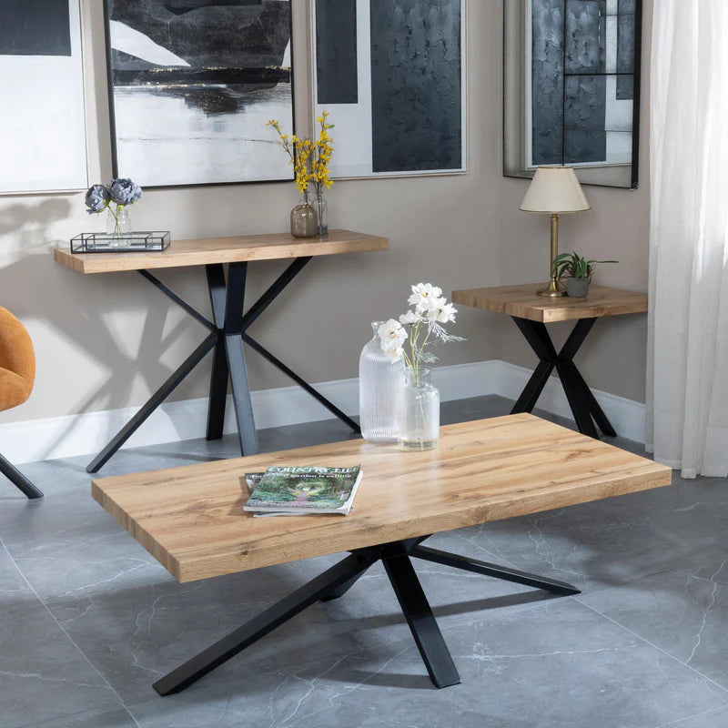Industrial Coffee Table with Black Spider Legs
