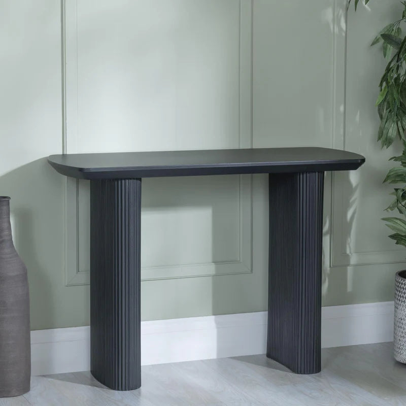 Fluted Pedestal Console Coffee Table