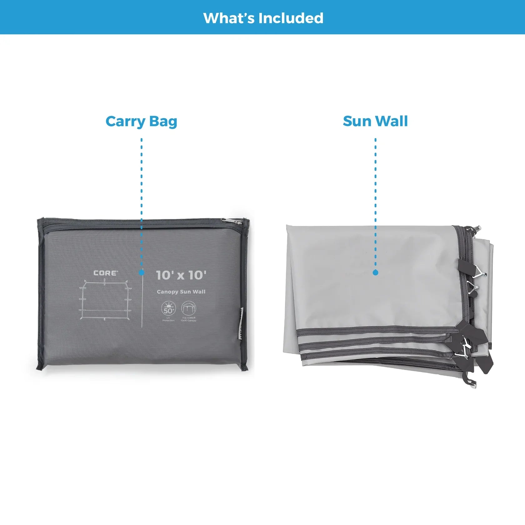 Core Sun Wall Accessory – 10' x 10' UV 50+ Panel