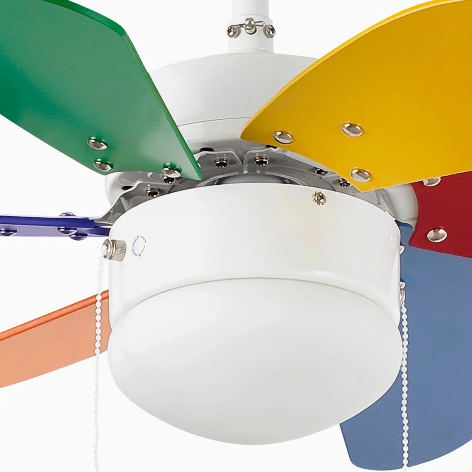 Multicolor Kids Ceiling Fan Ø81 cm Light Integrated With Pull Chain