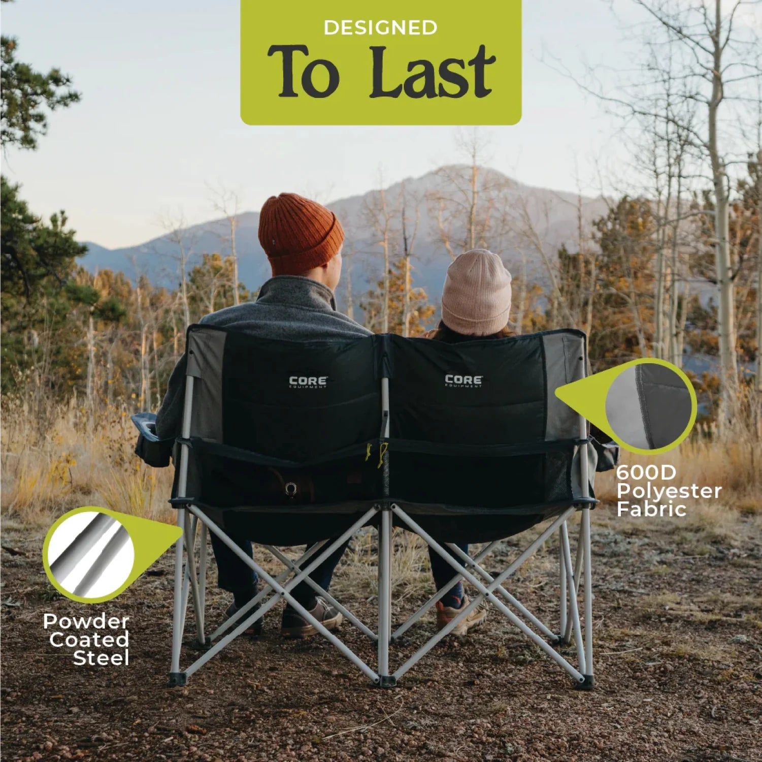 CORE Double Chair – Padded, Oversized Comfort for Two, Outdoor And Camping Chair