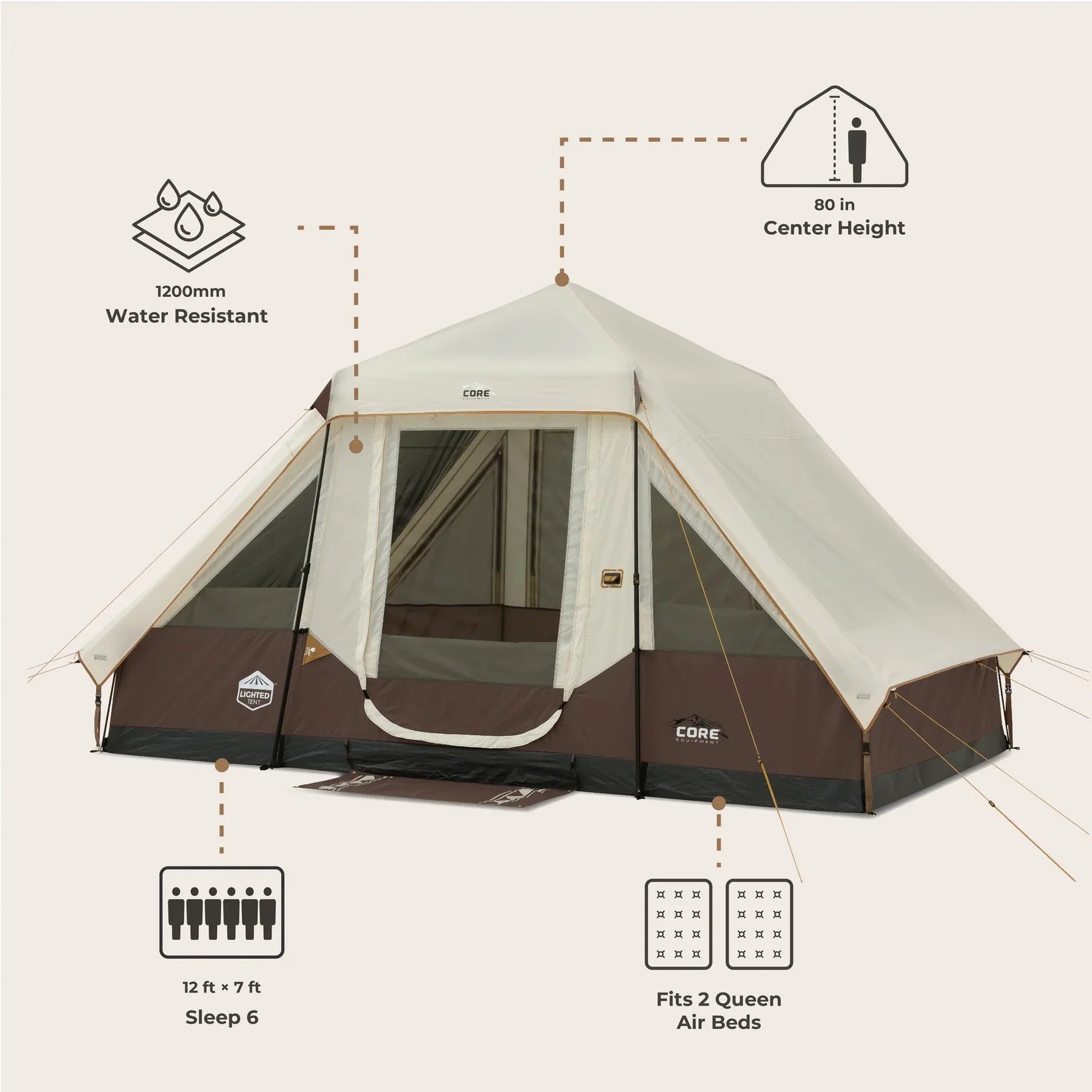 CORE 6 Person Lighted Bell Tent