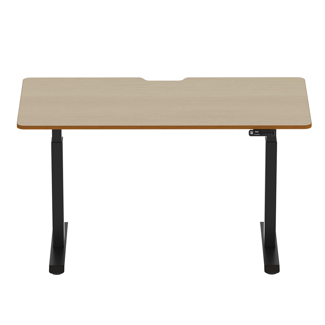 Navodesk Height Adjustable Computer Gaming Desk Workstation, Bluetooth Enabled Black Frame + Top (Walnut, 47 x 30 inch)