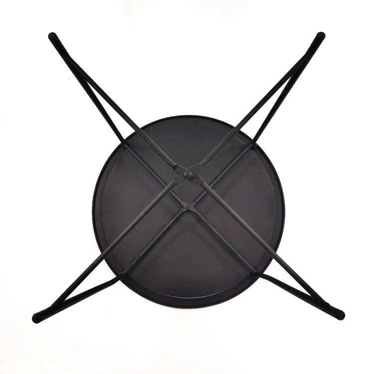 Folding Metal Side Table with Removable Tray | Waterproof Round Sofa End Table | Portable Coffee Table for Living Room, Bedroom & Balcony