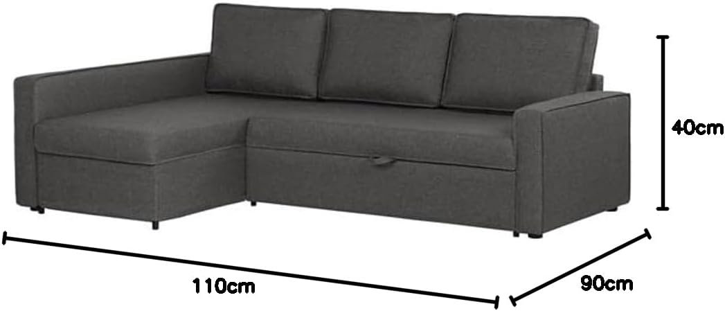 MOHAMMAD AZIM FURNITURE (MAF-S05)-MAF Diwan Sofa Cum Bed With Cushions L-Shaped Storage Space | Convertible Living Room Furniture (Grey)-GCC Home Center