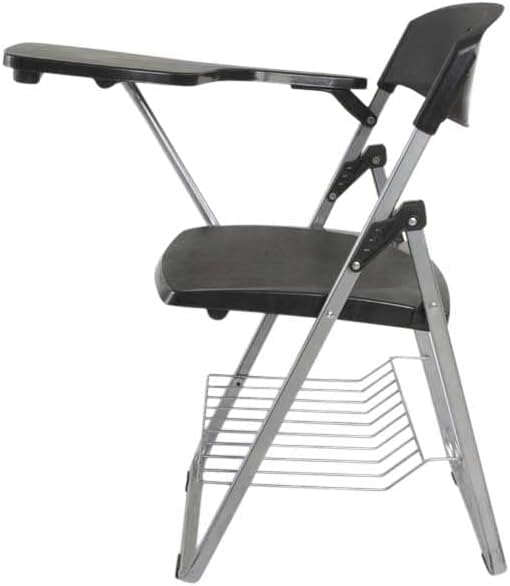 Mahmayi Kelvin S234A Folding Student Chair - Plastic Folding Chair With Writing Tablet - Foldable Chair With Polypropylene Tablet (Black) (Student Chair)