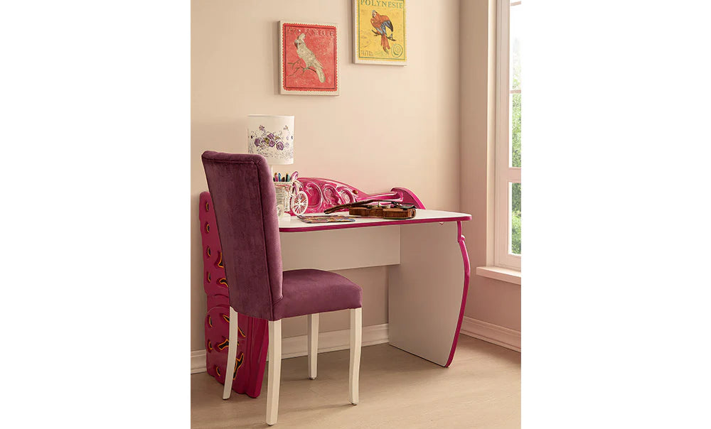 Princess Study Desk - White & Pink