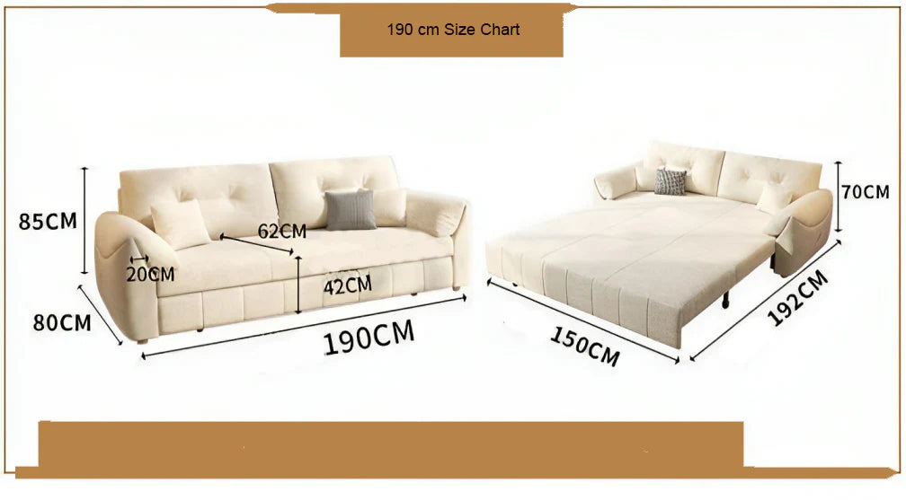 Modern Velvet Sofa Bed Convertible Pull-Out Couch with Storage Armrests | 3-in-1 Retractable Sleeper Sofa for Living Room & Guest Room