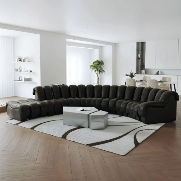 Luxury Minimalist Designer Sofa – "Snake-Shaped Piano Key S Arc"