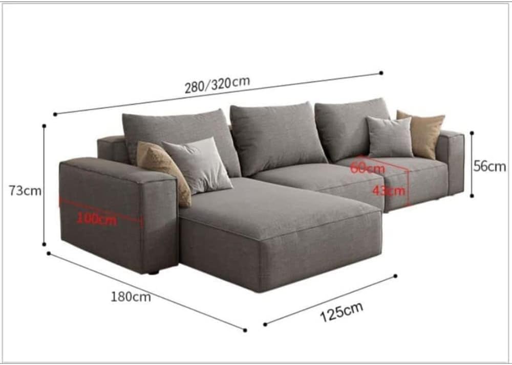 Karnak Sectional Sofa With Cushions L-Shaped Comfortable Living Room Sofa Color (Brown)-GCC Home Center