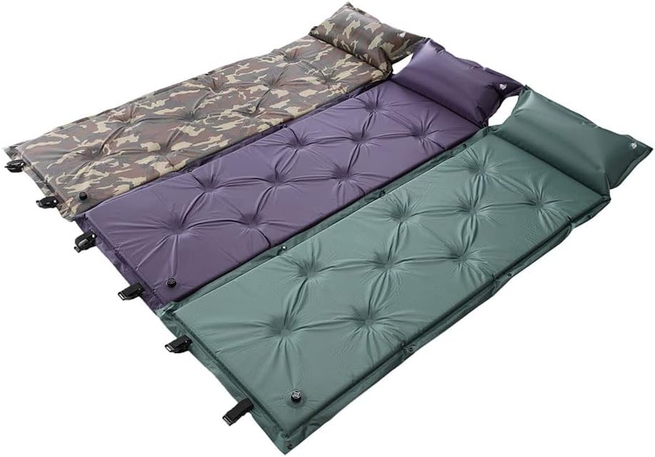 Moonmen Inflatable Camping Sleeping Pad, Self-Inflating Sleeping Mat with Pillow, No Pump Requied Compact Ultralight Waterproof Camping Air Mattress for Backpacking, Hiking, Tent (Camo)