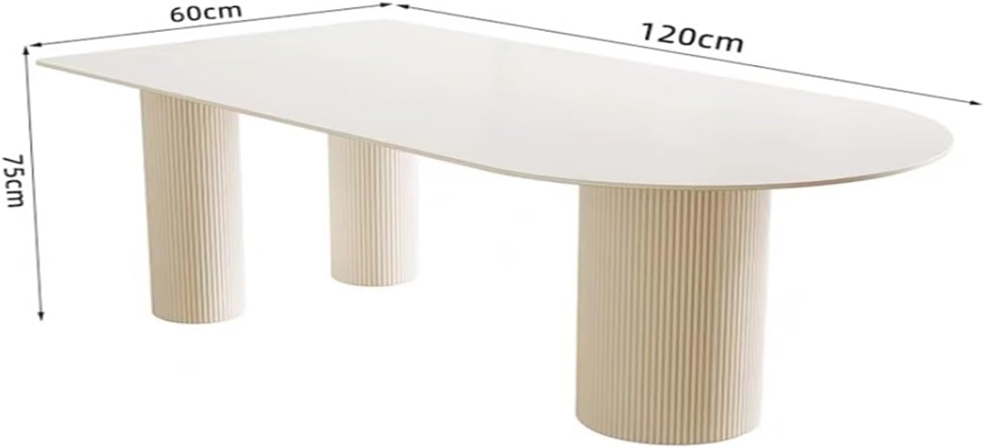 Kutis Modern Round Corner Kitchen Dining Table,Heavy Duty Slate Sturdy Indoor Table, Small Space Kitchen Furniture for Bar Living Room Office Leisure Coffee Table (120 x 60 x 75 CM).