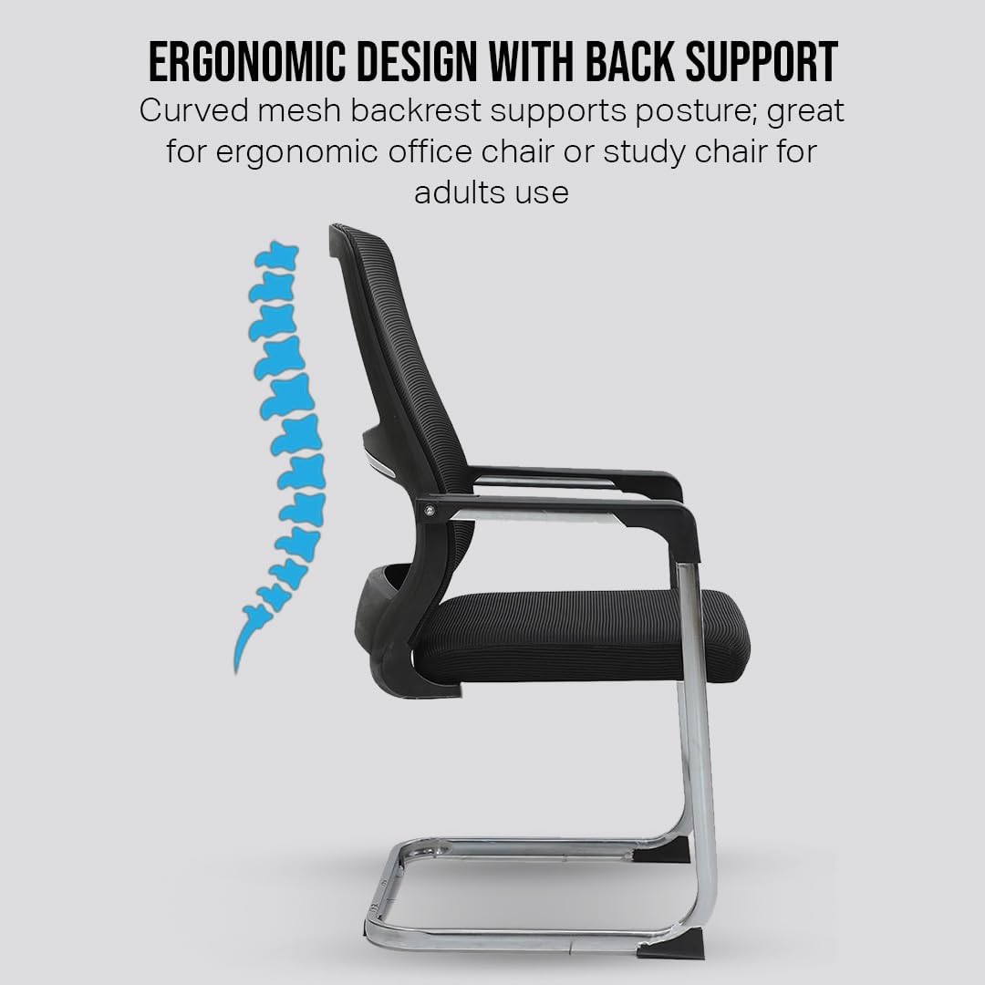 Multi Home Furniture Black Mesh Office Chair, Executive Chair – Ergonomic Chair Office Chair for Home with Back Support, Heavy Duty Steel Frame, Comfortable Seat – Use for Computer Chair, Study Chair