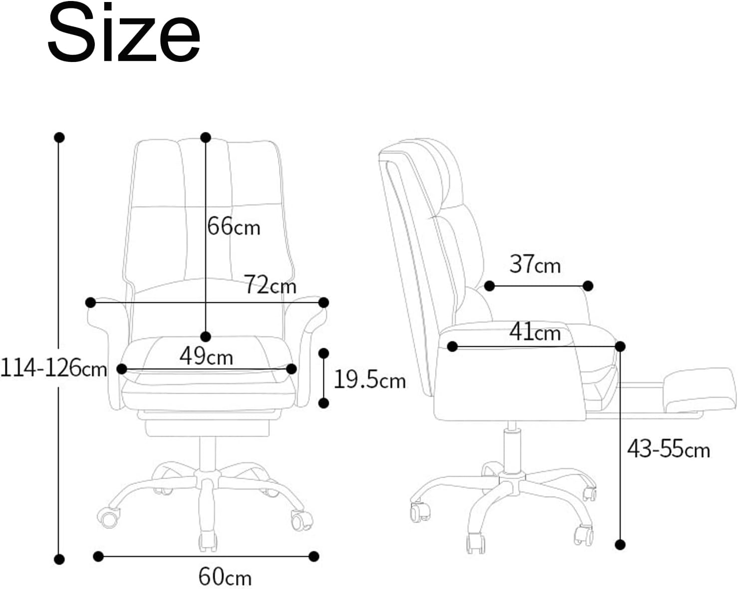 PU Leather Computer Chair with Footrest Backrest - Ergonomic Office Chair, with Mouse Pad, 360°Swivel Desk Chair, High Back & Adjustable Height Computer Table Chair, for Home Office (Black)