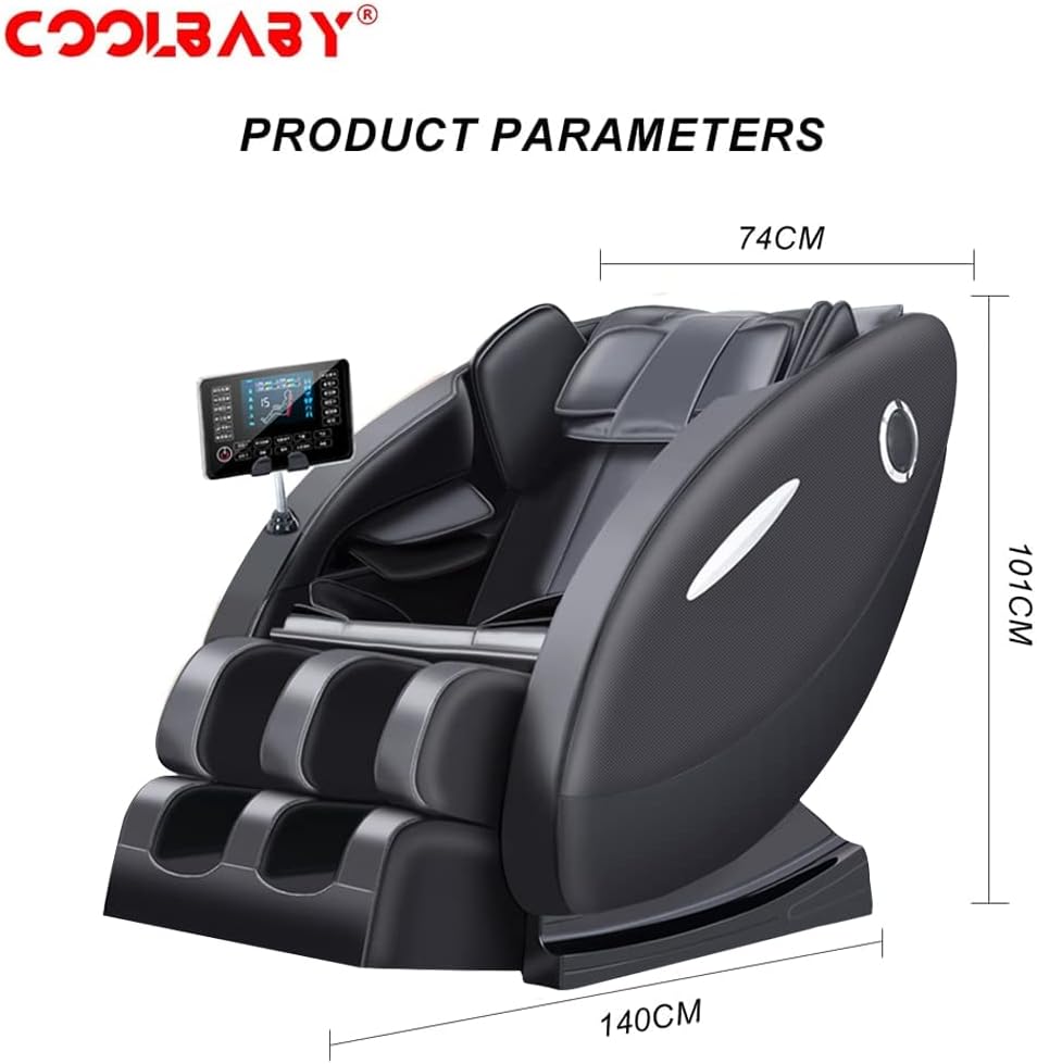 COOLBABY Music massage chair family fully automatic whole body electric multi function supreme cabin sofa, Black, DDAMY01-BLK