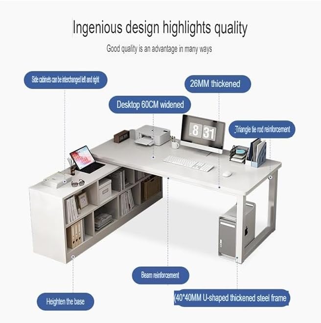 Computer and Multifunction Table Home Office Workstation 120 CM with 3 Drawers