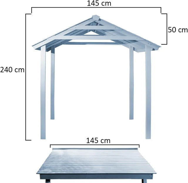 Hut Shape Gazebo, Length 145cm, Width 145cm, Height 240cm-GCC Home Center