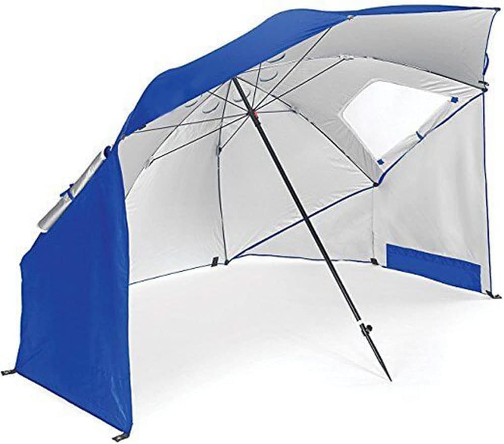 COOLBABY Portable Sunshade Beach Tent Umbrella,SPF 50+ Sun and Rain Canopy Umbrella for Sports Events,With Window Umbrella,Blue
