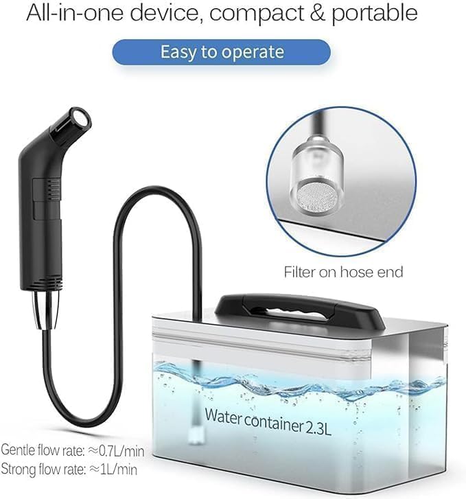 COOLBABY Portable Shattaf Travel Bidet Sprayer for Hygiene Cleaning with 2.3L Water Container