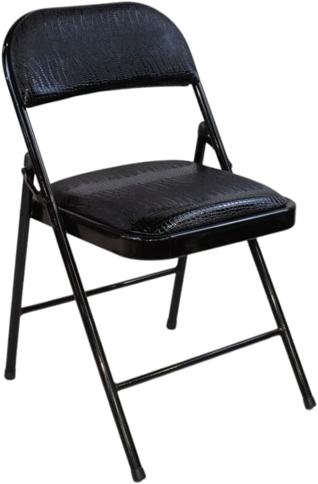 Premium Snake Skin Folding Chair. Padded Seat, Stainless Steel Frame, Multi-Functional & Portable for Home, Office, Outdoor & Events