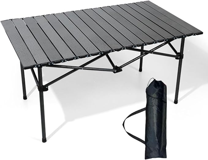 Outdoor Camping Folding Table – Lightweight Aluminum Tabletop with Carry Bag