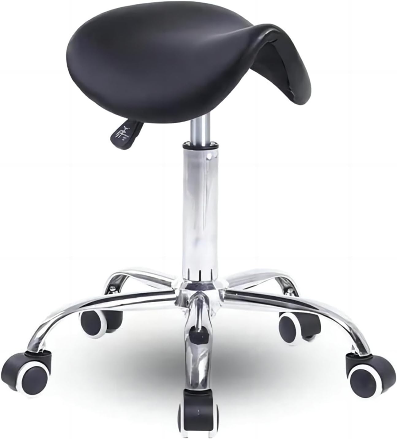 COOLBABY Saddle Chair, Saddle Stool with Wheels, Hydraulic Rolling Swivel Adjustable Stool Chair for Salon Spa Beauty Massage Dental Clinic Home Office