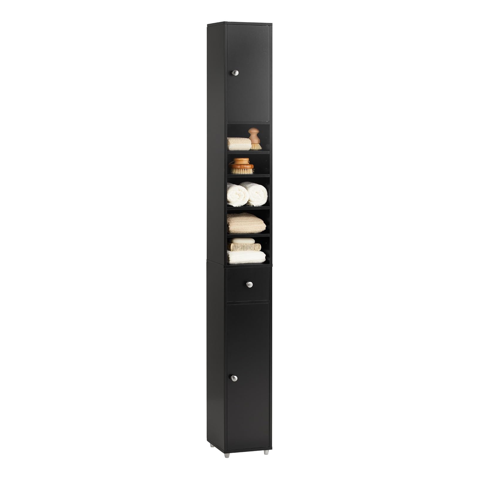 (Dubai Stock) SoBuy مجلس الوزراء Storage Cabinet Drawer Cabinet bathroom storage Bathroom Tall Cabinet 20x20x180cm (white) BZR34-W