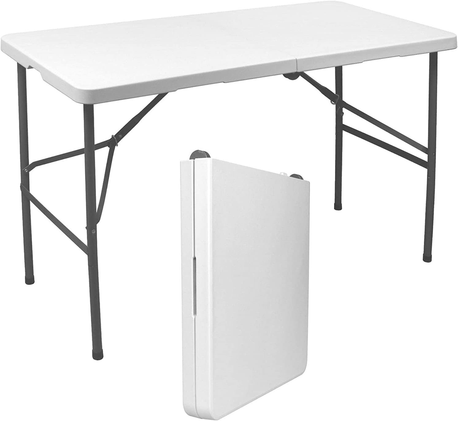 Rectangular Folding Table - 120x60x74cm HDPE 3.5cm Thick,120cm White