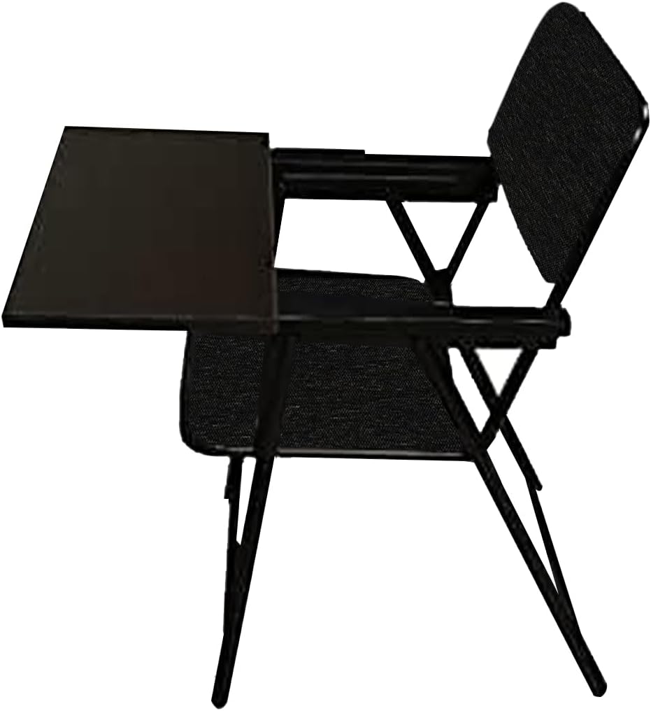 Spacecrafts Folding Cushion Study Chair with Writing Pad | Space Saving and Adjustable | Desk Chair | Black