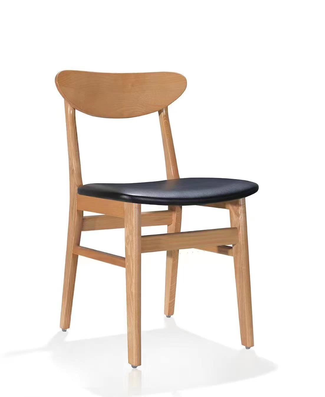 LANNY Stackable Solid Wood Dining Chair for Kitchen,Bistro,Resteraunt in Brown Color with Rattan Seat (Light Brown, 1)-GCC Home Center