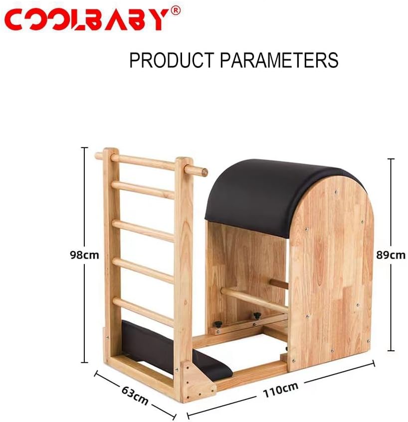 COOLBABY Pilates Solid Wood Ladder Bucket Yoga Body Sculpting Slimming Home Fitness Equipment