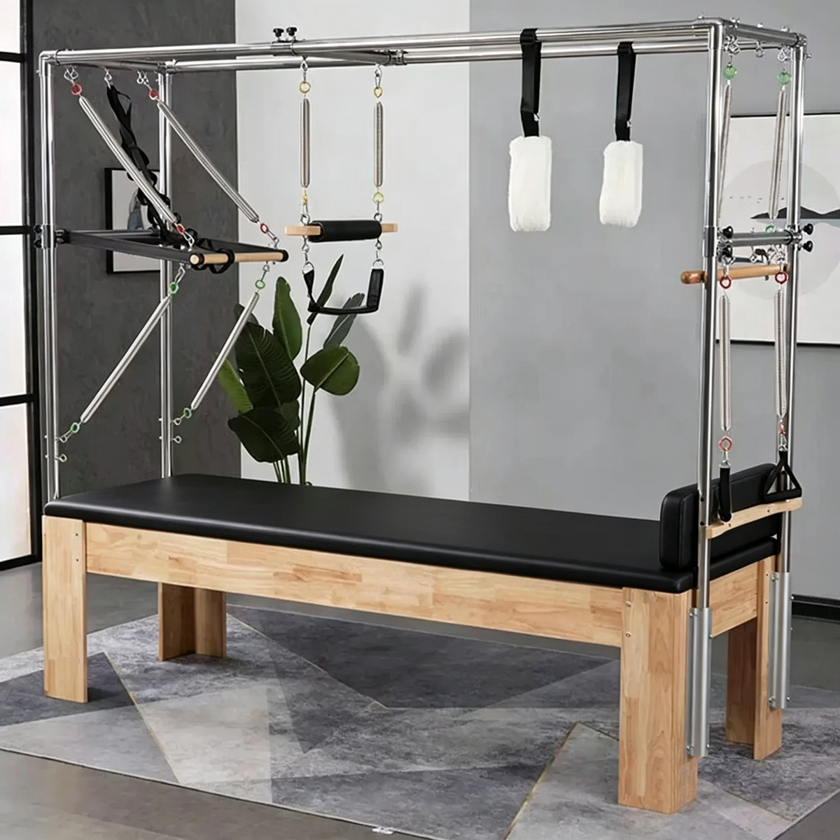 Oak Frame Pilates Cadillac Full Trapeze Table