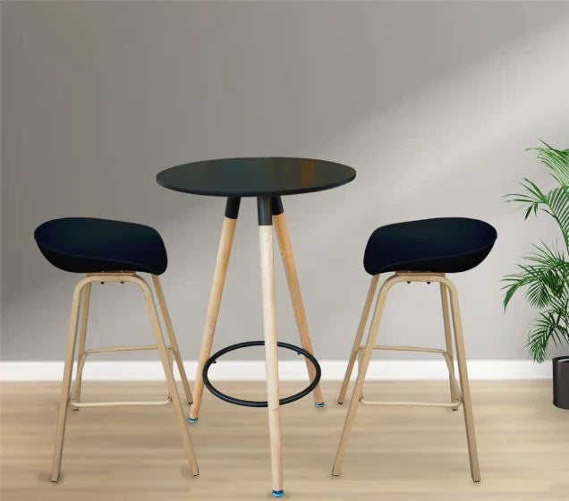Ultimate Eames Style Seat Height Bar Stool - Black-GCC Home Center