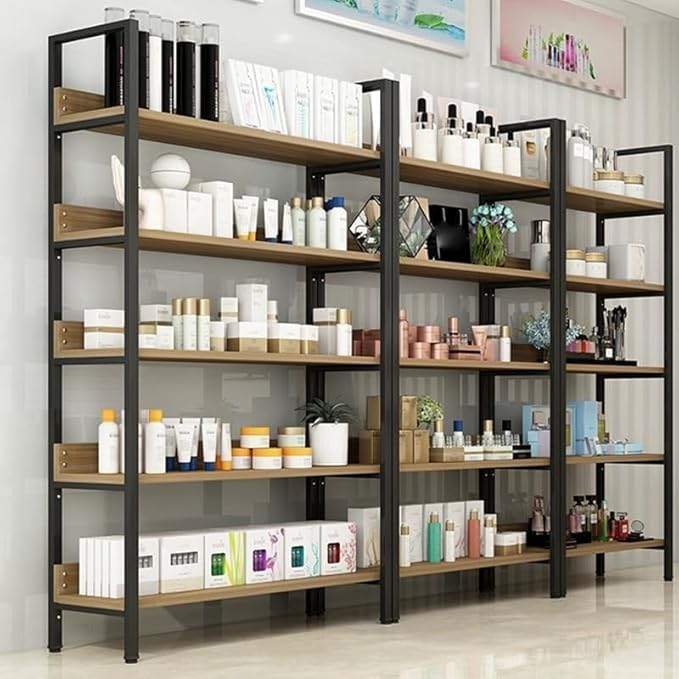 3-Tier Industrial Ladder Shelf – Lite Brown (93x60x30cm)
