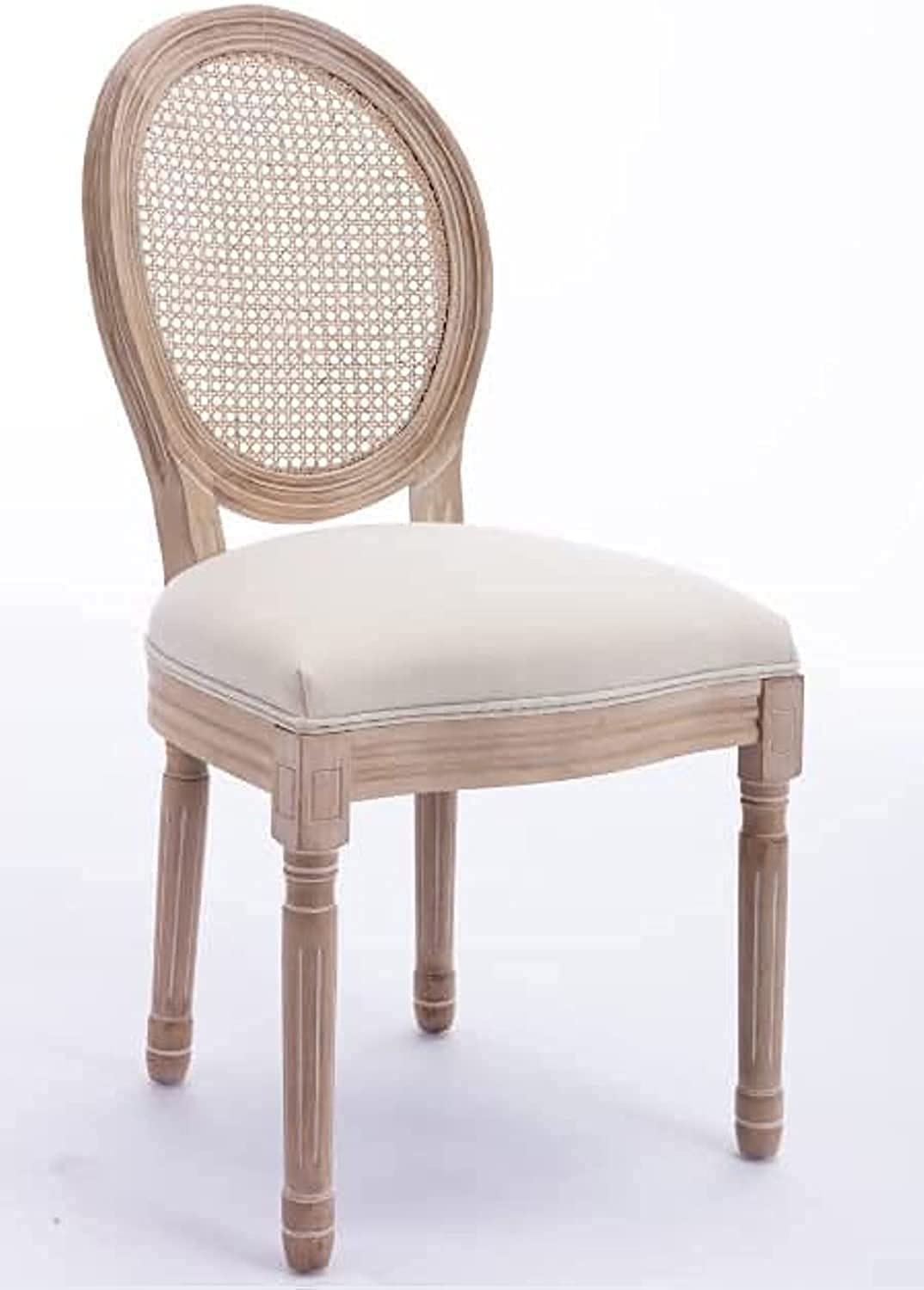 LANNY Stackable Solid Wood Dining Chair for Kitchen,Bistro,Resteraunt in Brown Color with Rattan Seat (Light Brown, 1)-GCC Home Center
