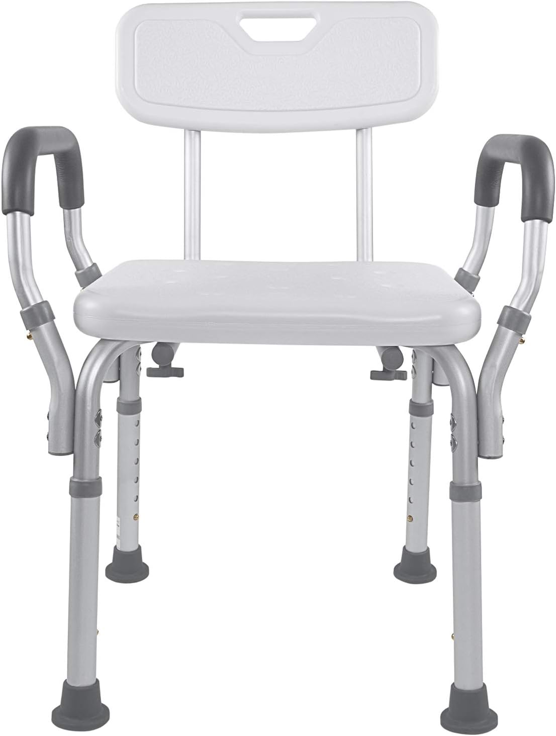 Vaunn Medical Shower Chair Bath Seat With Padded Arms, Removable Back and Adjustable Legs, Supports up to 350 lbs