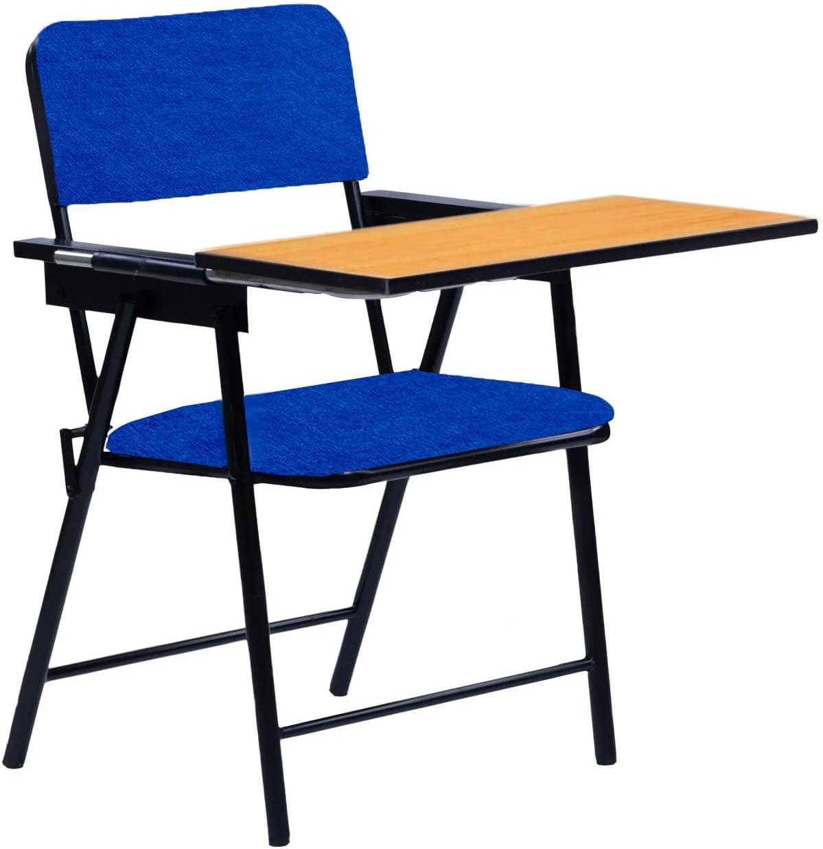 Spacecrafts® Folding Cushion Study Chair | Space Saving | Desk Chair | Powder Coated with Cushion | Blue Color (with WRITING PAD)