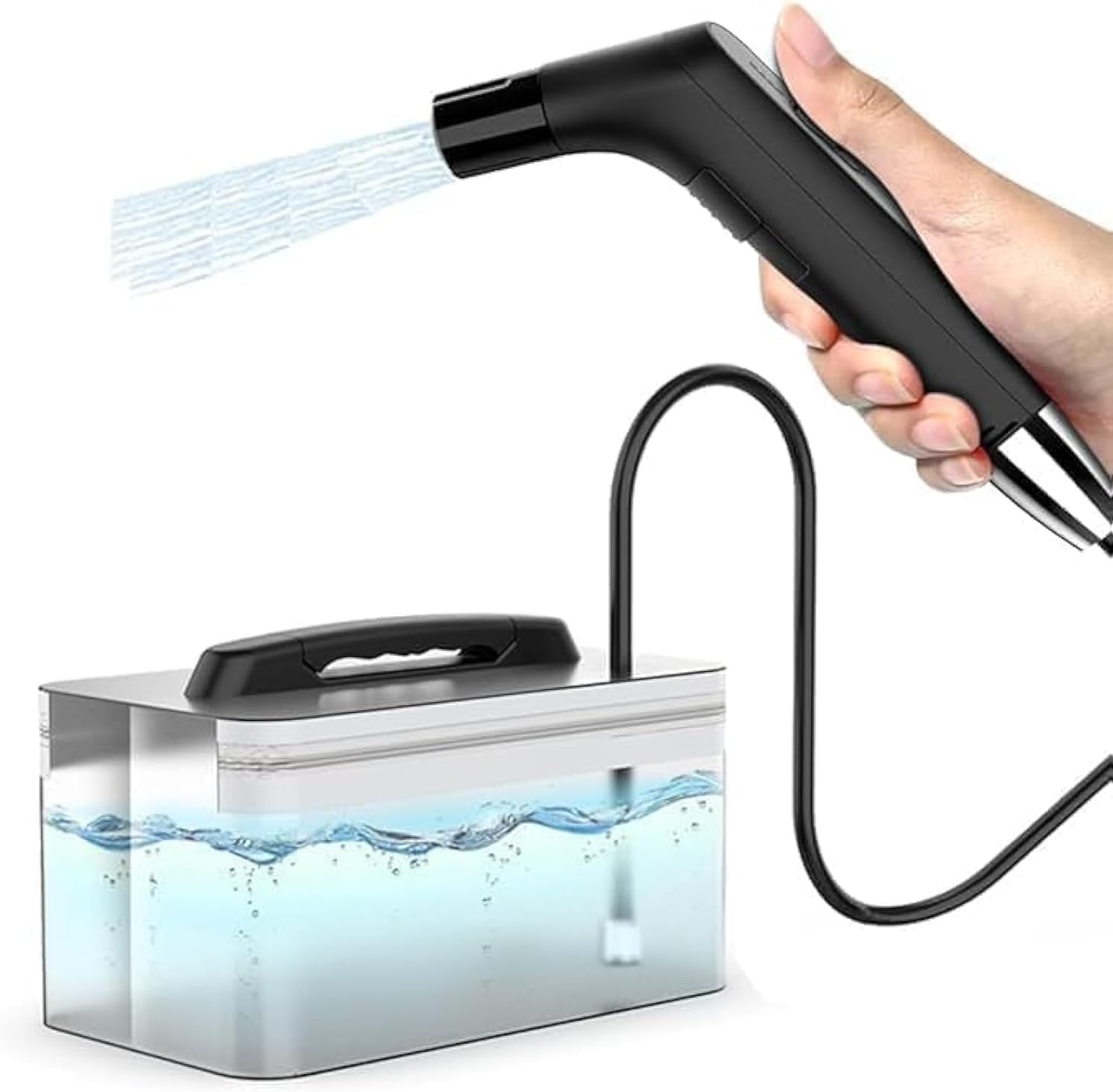ALBAWADI Portable Shattaf Travel Bidet Sprayer for Hygiene Cleaning with 2.3L Water Container