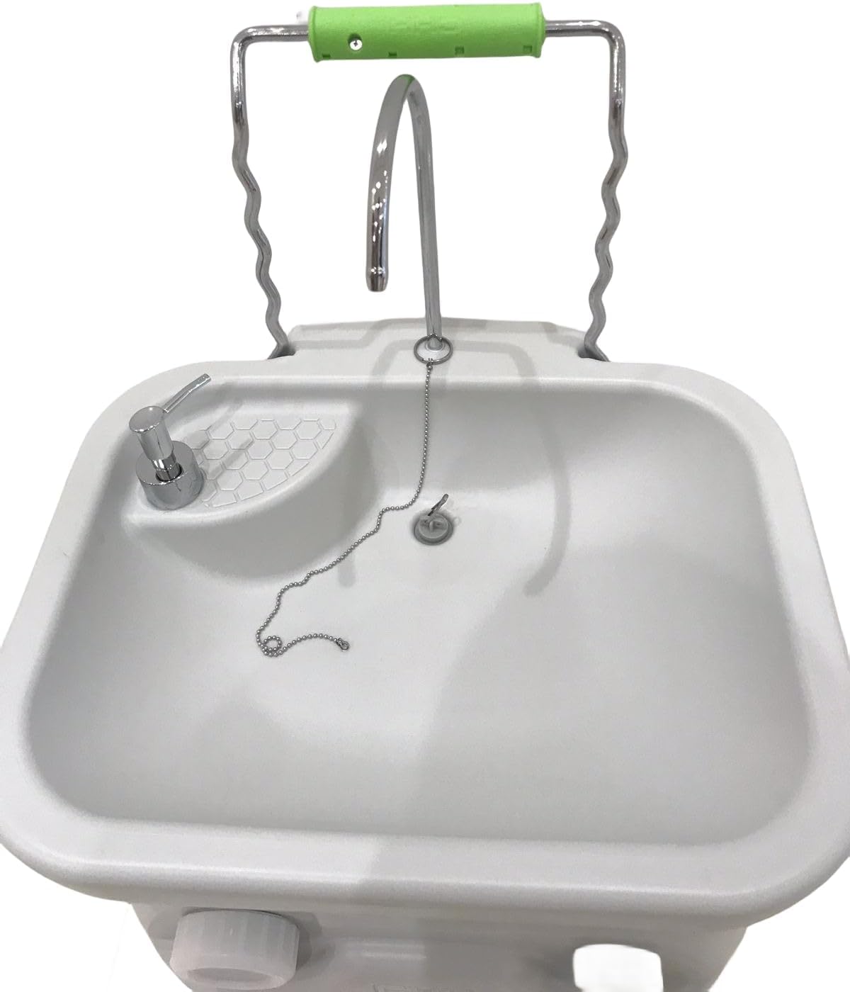 ALBAWADI Portable Camping Hand Wash Sink Foot Pump With 45L Water Tank Wheels Dispenser Adjustable Height Size