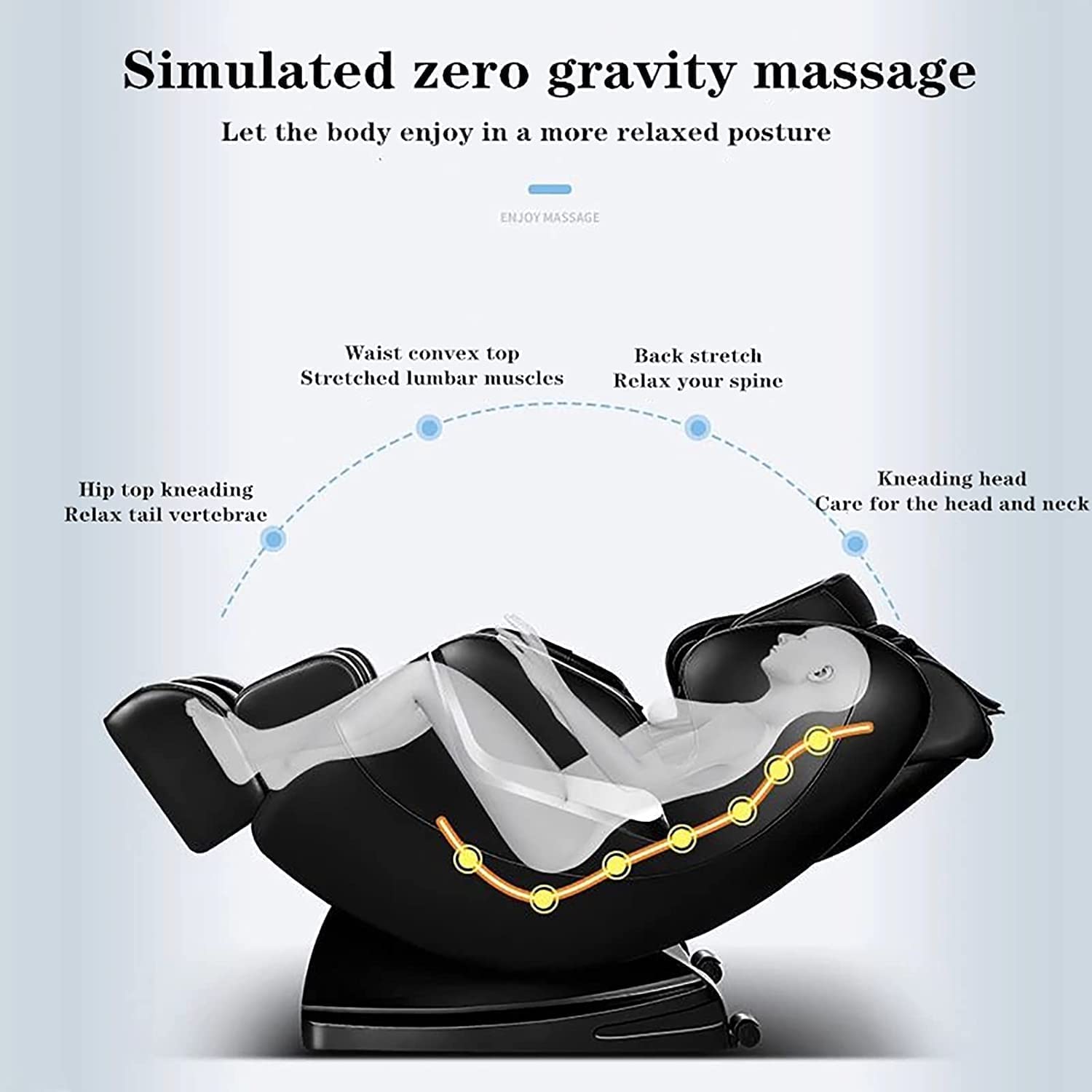 Massage Chair, Full Body Massage Chair, 8D Massage Head to Toe Massage, 5 AUTO Programs, Many Advanced Features with Arabic or English Control. (Gold)