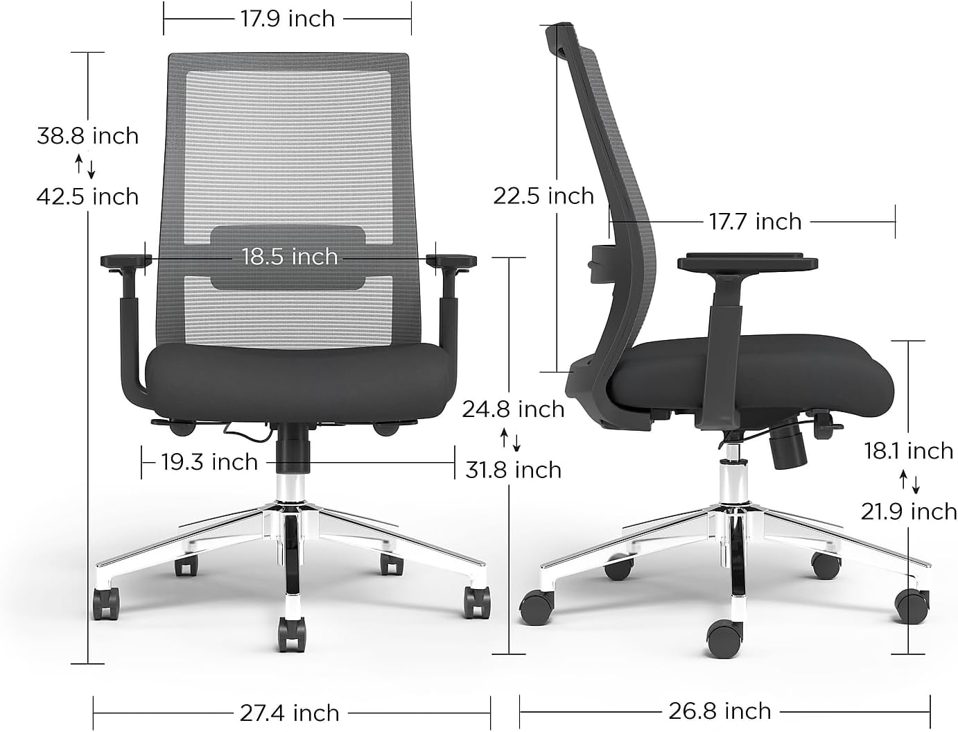 Staples 24328573 Marrett Mesh and Fabric Task Chair Black (53249)