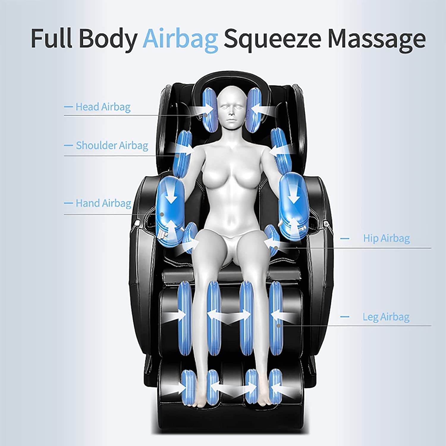 Massage Chair, Full Body Massage Chair, 8D Massage Head to Toe Massage, 5 AUTO Programs, Many Advanced Features with Arabic or English Control. (Gold)