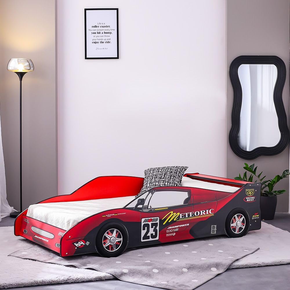 Ranger Meteoric 90x190 Kid Car Bed | Modern Design Kids Single Bed Frame Furniture | Comfortable Bed (Mattress Not Included) L208xW97.5xH69.2cm